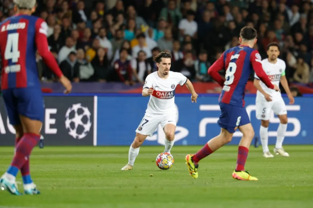 Vitinha lors du match face au FC Barcelone (PSG.FR)