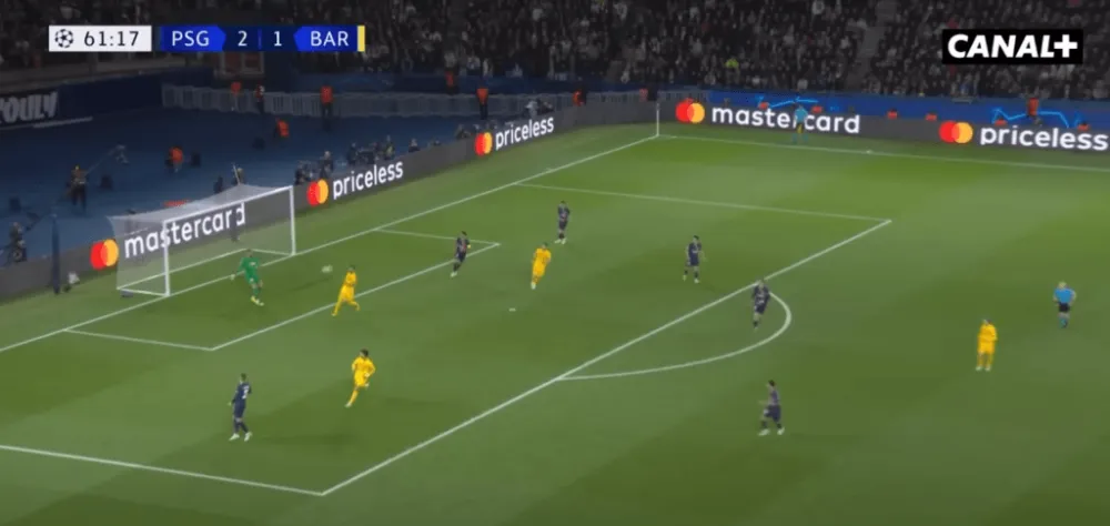 L'action du troisième but encaissé par Donnarumma (Capture C+)