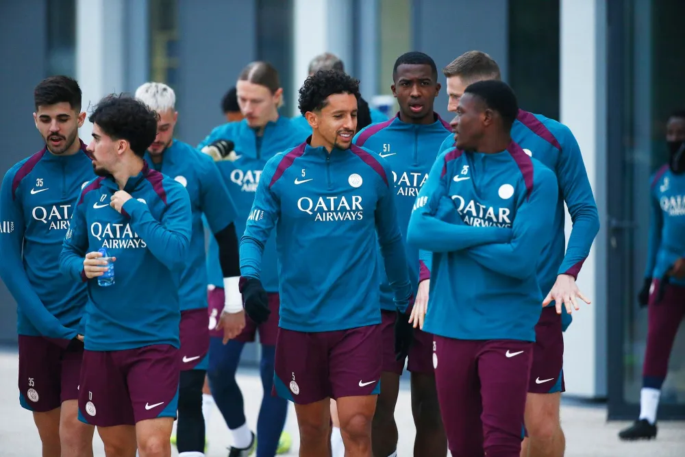 Marquinhos à l'entrainement (PSG.FR)