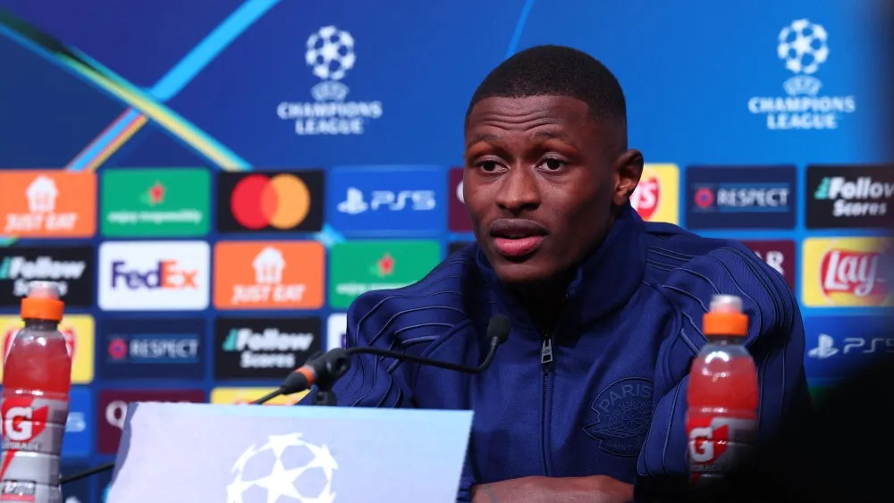 Nuno Mendes en conférence de presse (PSG.FR)