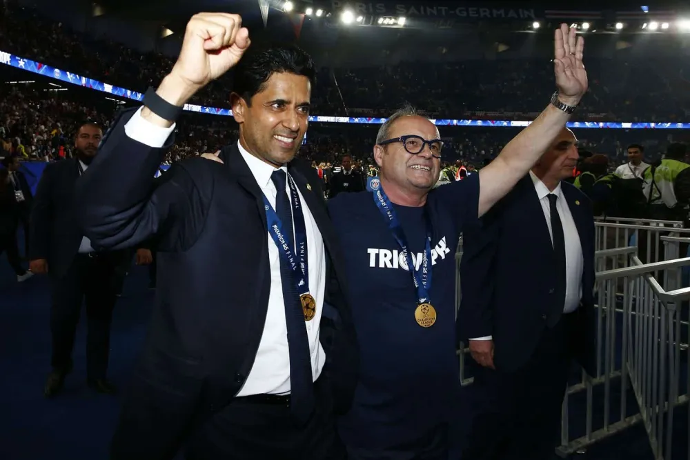Nasser Al-Khelaïfi et Luis Campos (PSG.FR)