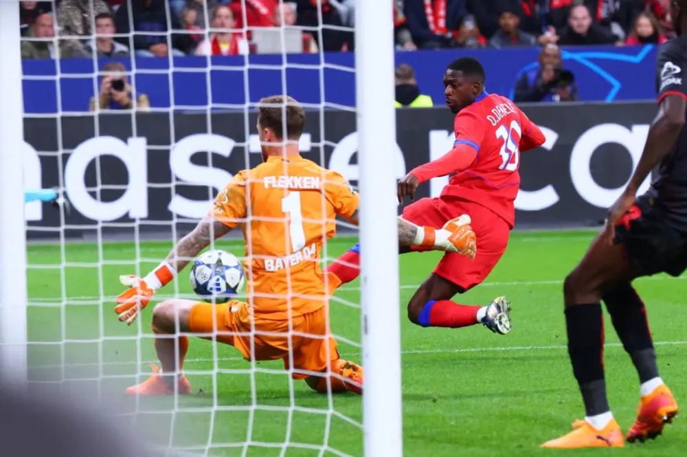 Ousmane Dembélé buteur face à Leverkusen (PSG.fr)