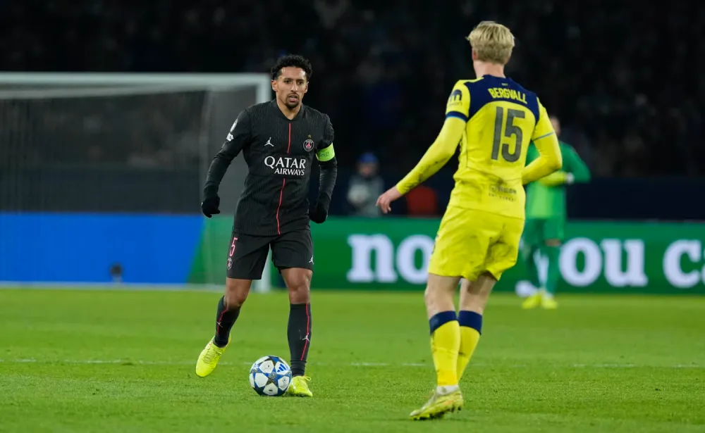 Marquinhos face à Tottenham (PSG.fr)
