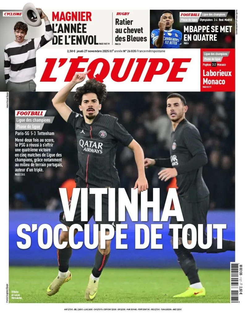 La Une de L'Equipe.