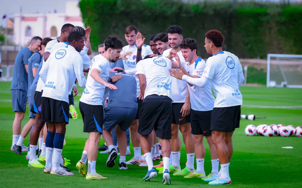 L'entrainement du PSG à Doha au Qatar (PSG.fr)