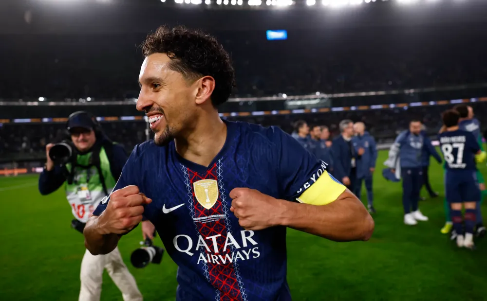 La joie de Marquinhos face à l'OM (PSG.fr)